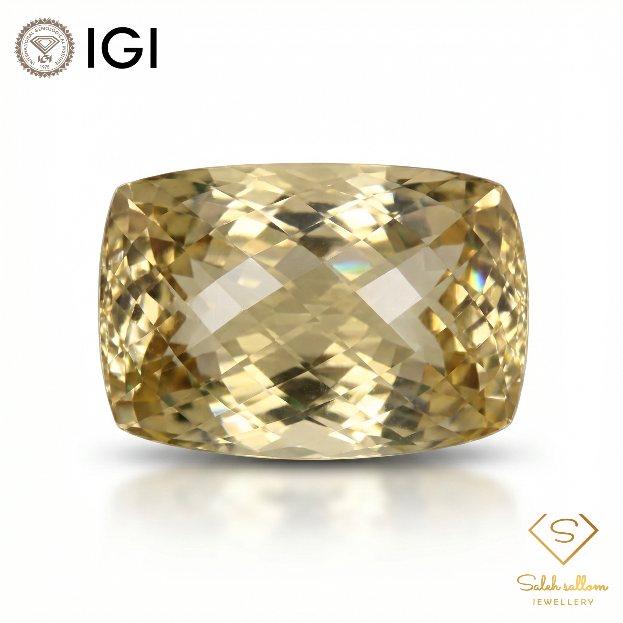 IGI Certified Natural Citrine Quartz | 37.93 Carat Cushion Rose Cut | Collector Size Golden Statement Gemstone Main image
