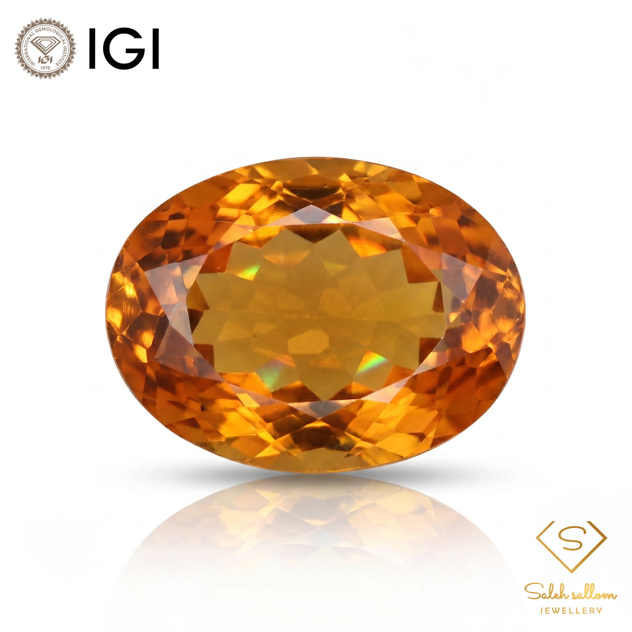 IGI Certified Deep Golden Citrine | 18.55 Carat Oval Cut | Warm Luxury Statement Gem Main image