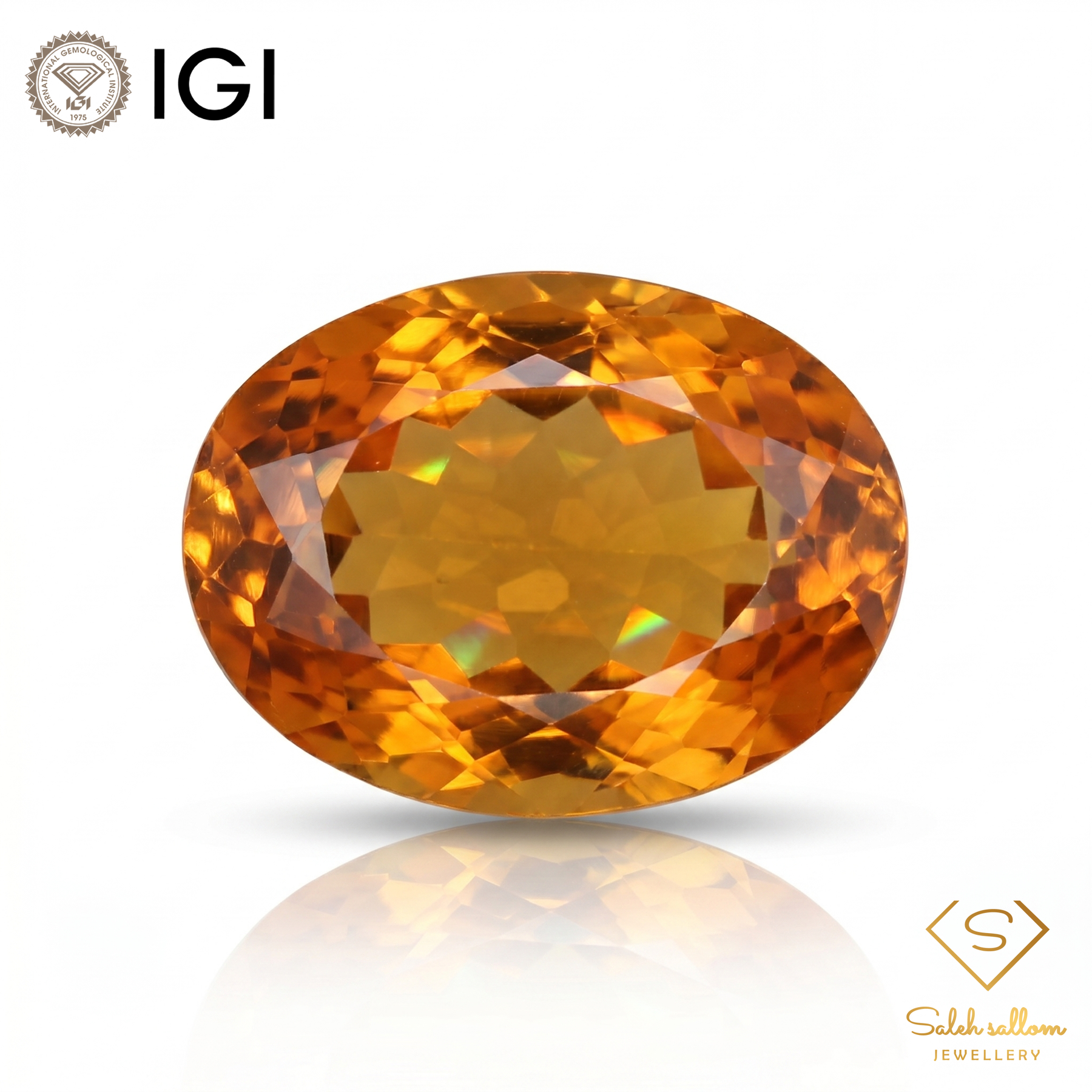 IGI Certified Deep Golden Citrine | 18.55 Carat Oval Cut | Warm Luxury Statement Gem