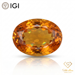 IGI Certified Deep Golden Citrine | 18.55 Carat Oval Cut | Warm Luxury Statement Gem