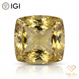 IGI Certified Extra Large Golden Citrine | 47.73 Carat Cushion Cut | Statement Luxury Gem