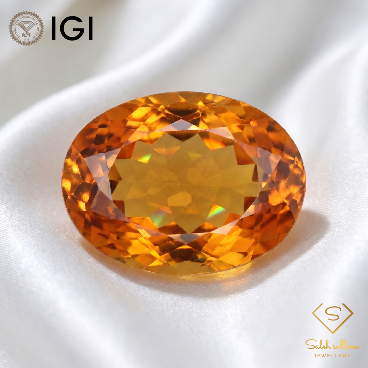 IGI Certified Deep Golden Citrine | 18.55 Carat Oval Cut | Warm Luxury Statement Gem