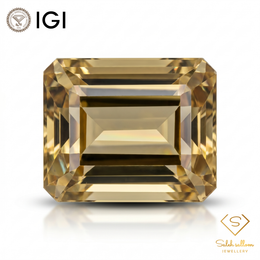 IGI Certified Golden Citrine Quartz | 24.75 Carat Emerald Cut | Statement Luxury Gem