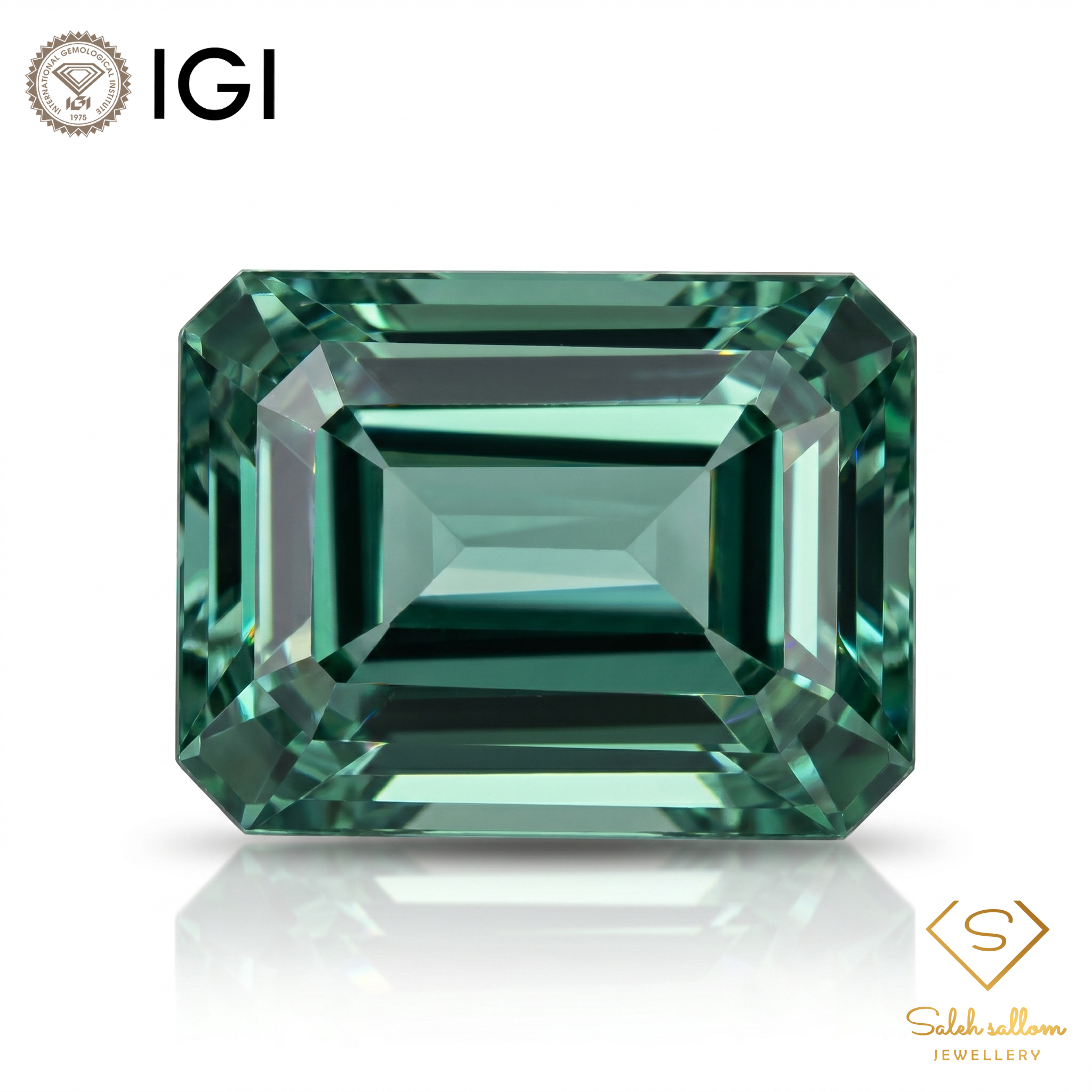 IGI Certified Natural Green Quartz | 13.03 Carat Emerald Cut | Vibrant Green Gemstone Main image