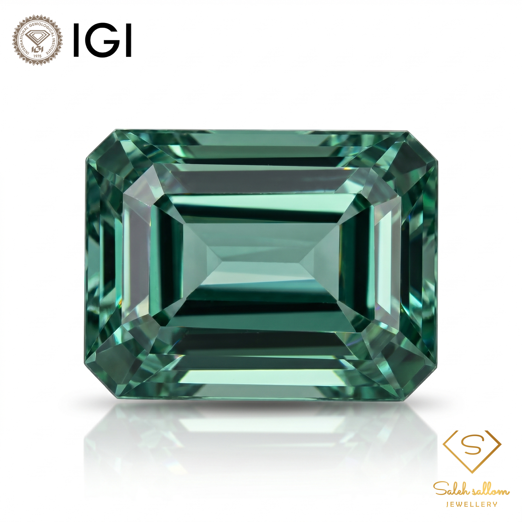 IGI Certified Natural Green Quartz | 13.03 Carat Emerald Cut | Vibrant Green Gemstone