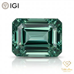 IGI Certified Natural Green Quartz | 13.03 Carat Emerald Cut | Vibrant Green Gemstone