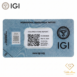 IGI Certified Natural Green Quartz | 13.03 Carat Emerald Cut | Vibrant Green Gemstone