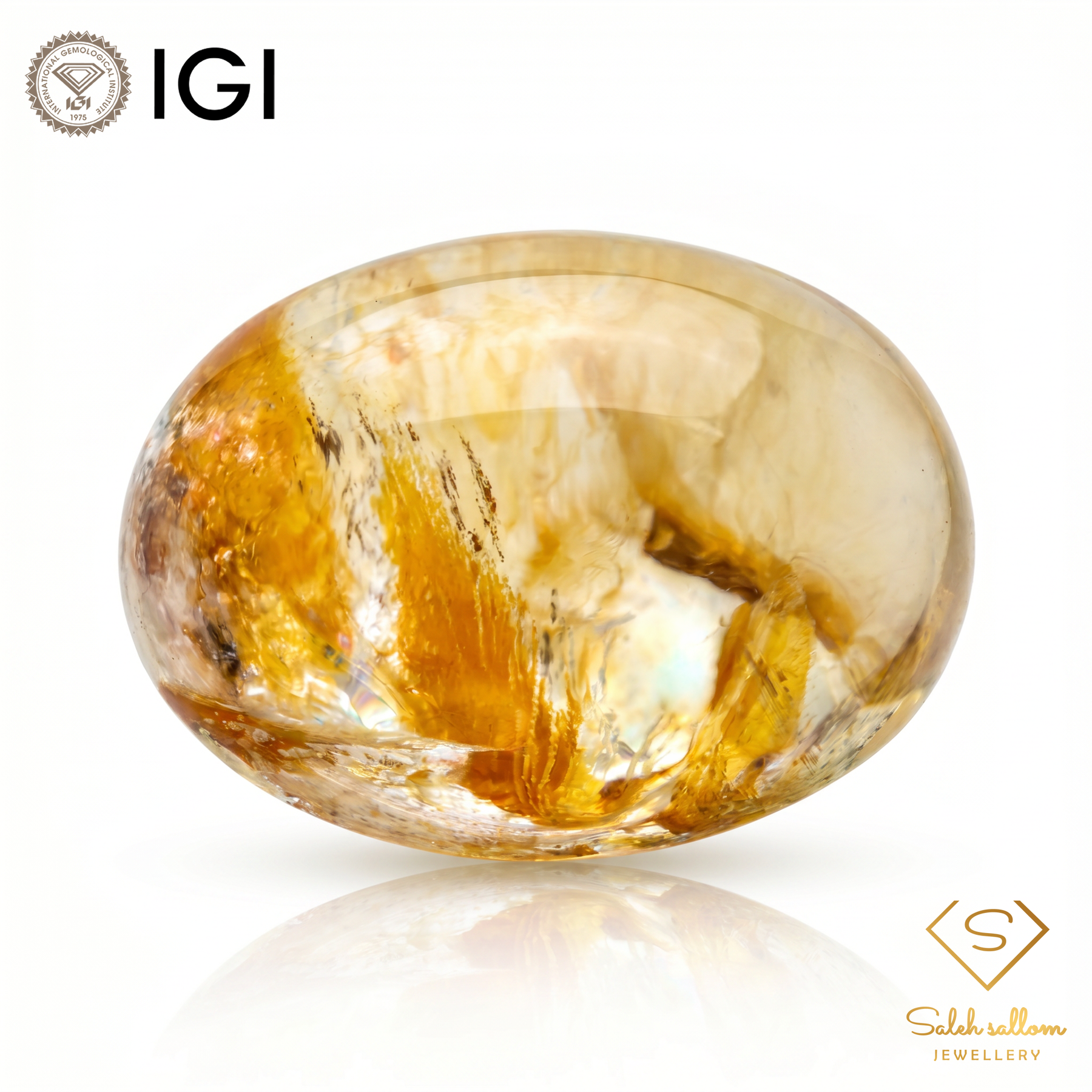 IGI Certified Natural Quartz Cabochon | 59.25 Carat Collector Stone | Unique Inclusion Pattern