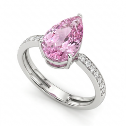 Lab Grown Pink Diamond Ring | 3.72 CT Total Diamonds | 9K White Gold-Saleh Sallom