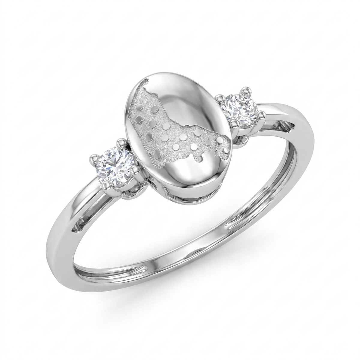Lab Grown Diamond Semi-Mount Ring | 0.12 CT Lab-Grown Diamonds | 9K White Gold-Saleh Sallom