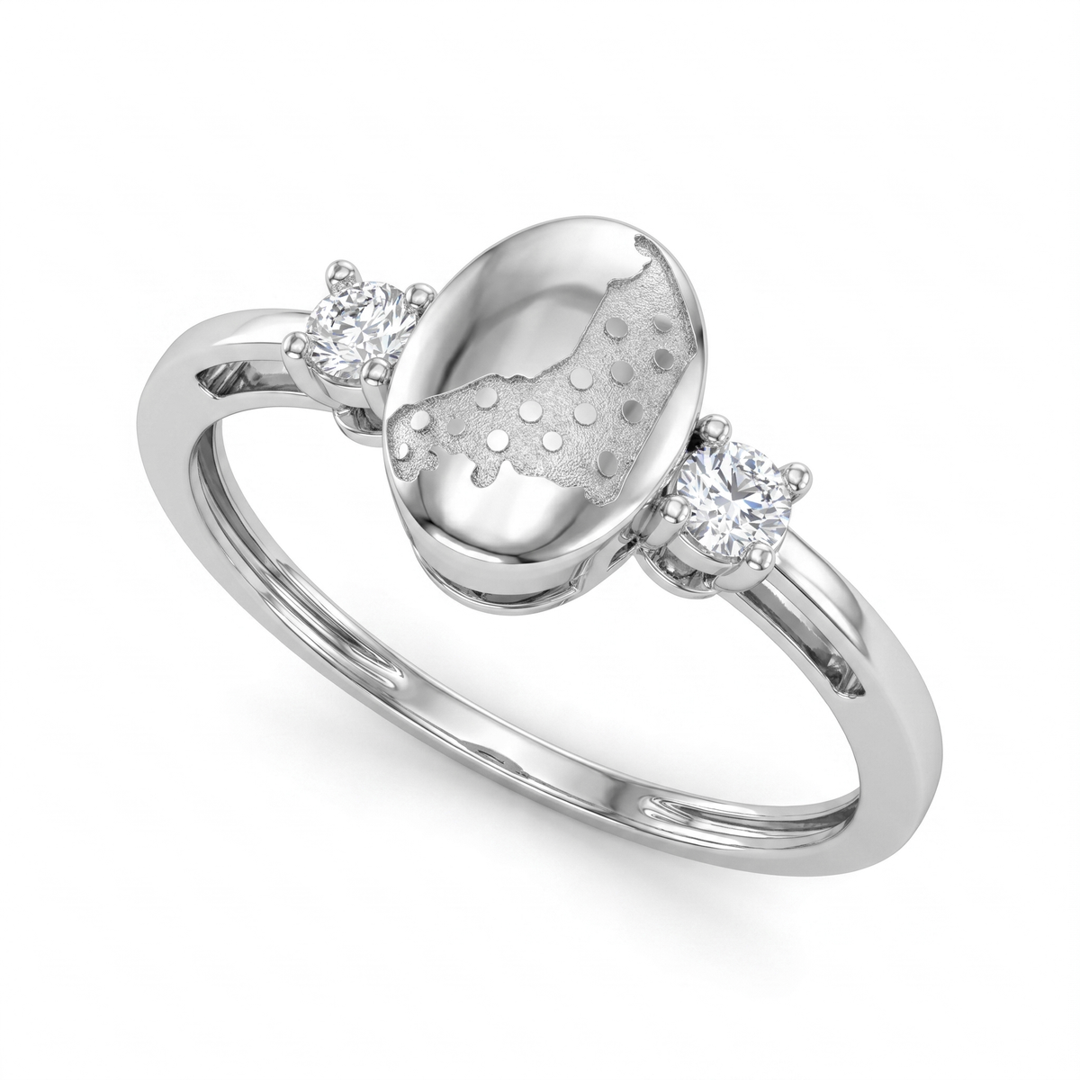 Lab Grown Diamond Semi-Mount Ring | 0.12 CT Lab-Grown Diamonds | 9K White Gold-Saleh Sallom