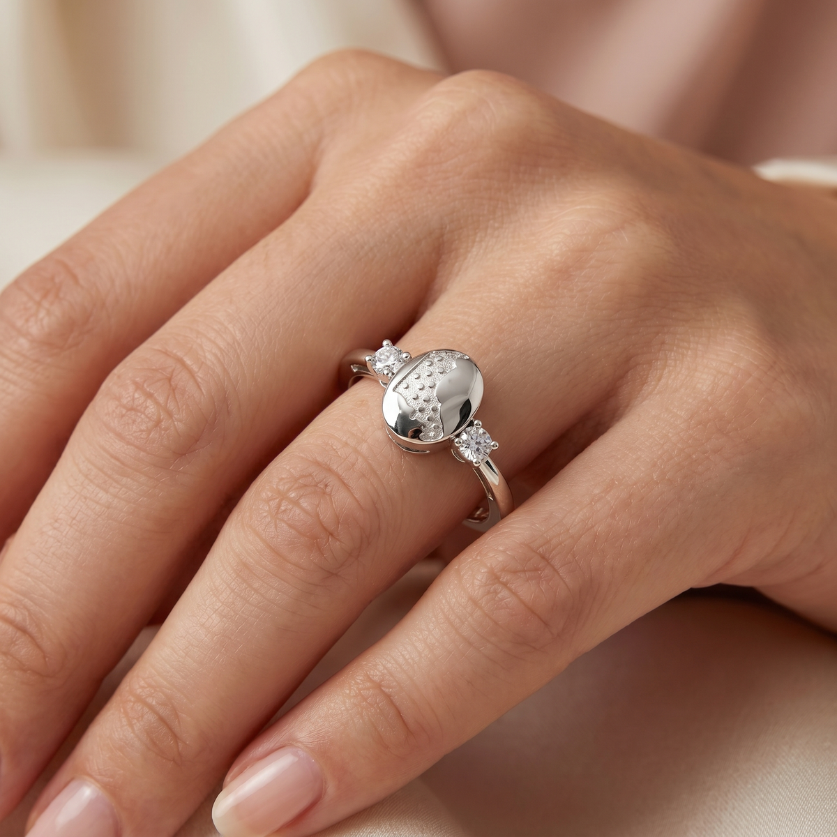 Lab Grown Diamond Semi-Mount Ring | 0.12 CT Lab-Grown Diamonds | 9K White Gold-Saleh Sallom