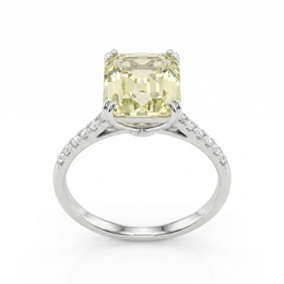 Lab-Grown Yellow Diamond Ring | 5.31 CT Total Diamonds | 18K White Gold-Saleh Sallom