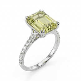 Lab-Grown Yellow Diamond Ring | 5.31 CT Total Diamonds | 18K White Gold-Saleh Sallom