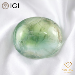 IGI Certified Natural Prehnite | 58.54 Carats Oval Cabochon | Collector Statement Gemstone-Saleh Sallom