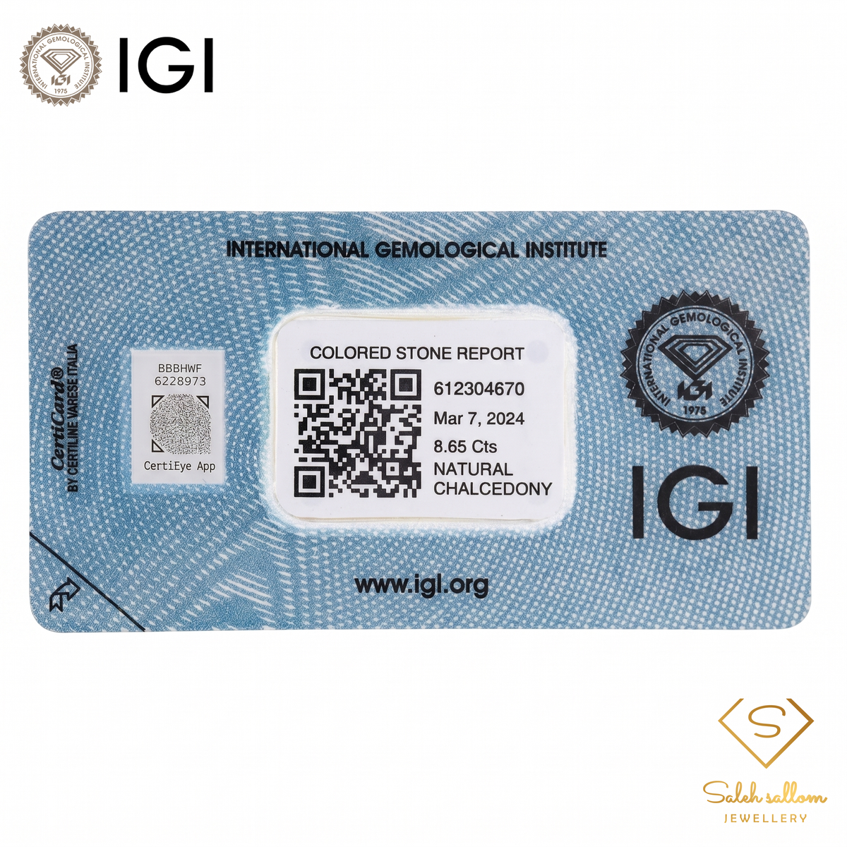 IGI Certified Natural Yellow Chalcedony | 8.65 Carats Oval Cabochon | Luxury Collector Gemstone-Saleh Sallom