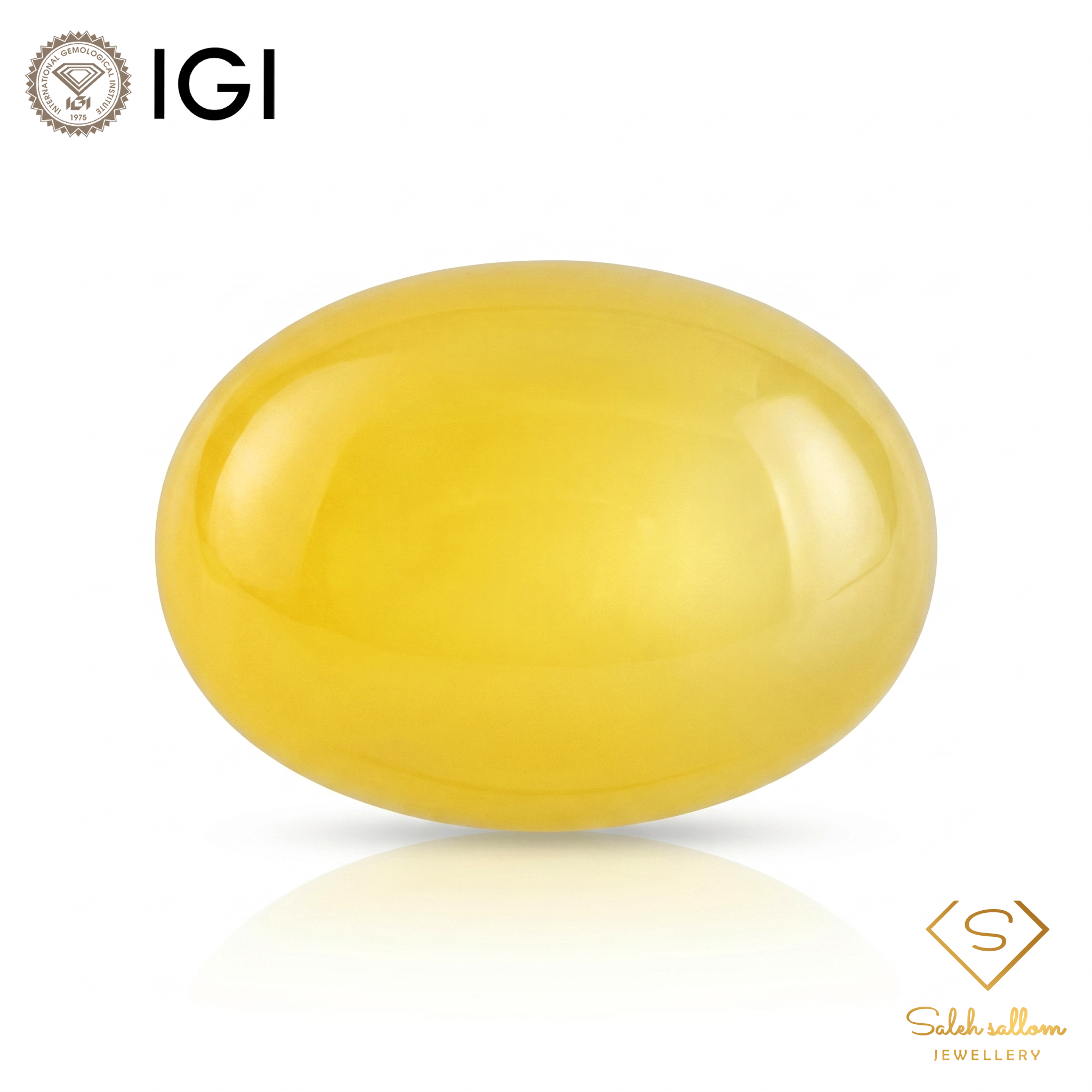 IGI Certified Natural Yellow Chalcedony | 5.92 Carat Oval Cabochon | Soft Glow Gemstone