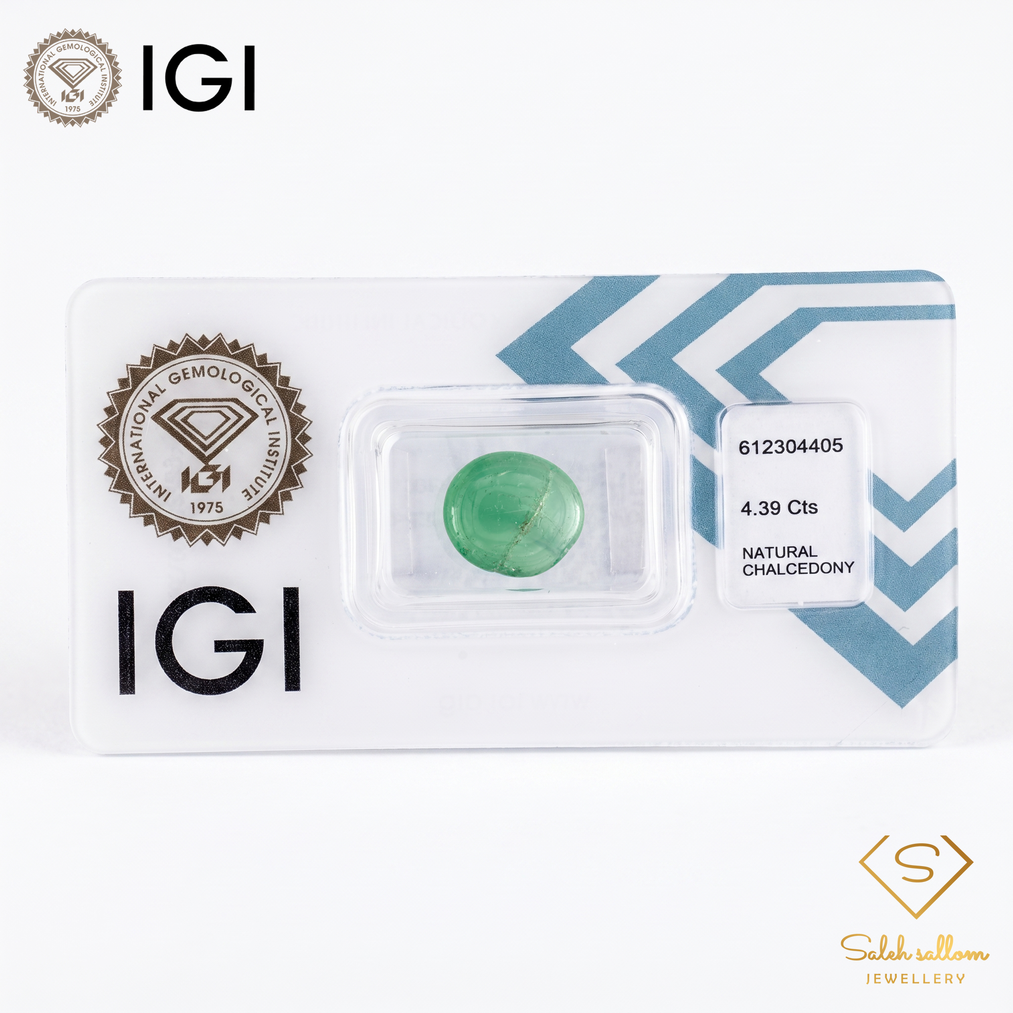 IGI Certified Natural Green Chalcedony | 4.39 Carats Oval Cabochon | Elegant Collector Gemstone Secondary image