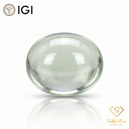 IGI Certified Natural Orthoclase Feldspar | 18.92 Carat Oval Cabochon | Greenish Yellow Gemstone-Saleh Sallom