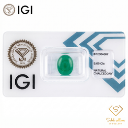 IGI Certified Vivid Green Cabochon Gem | 5.69 Carat | Soft Glow Luxury Stone-Saleh Sallom