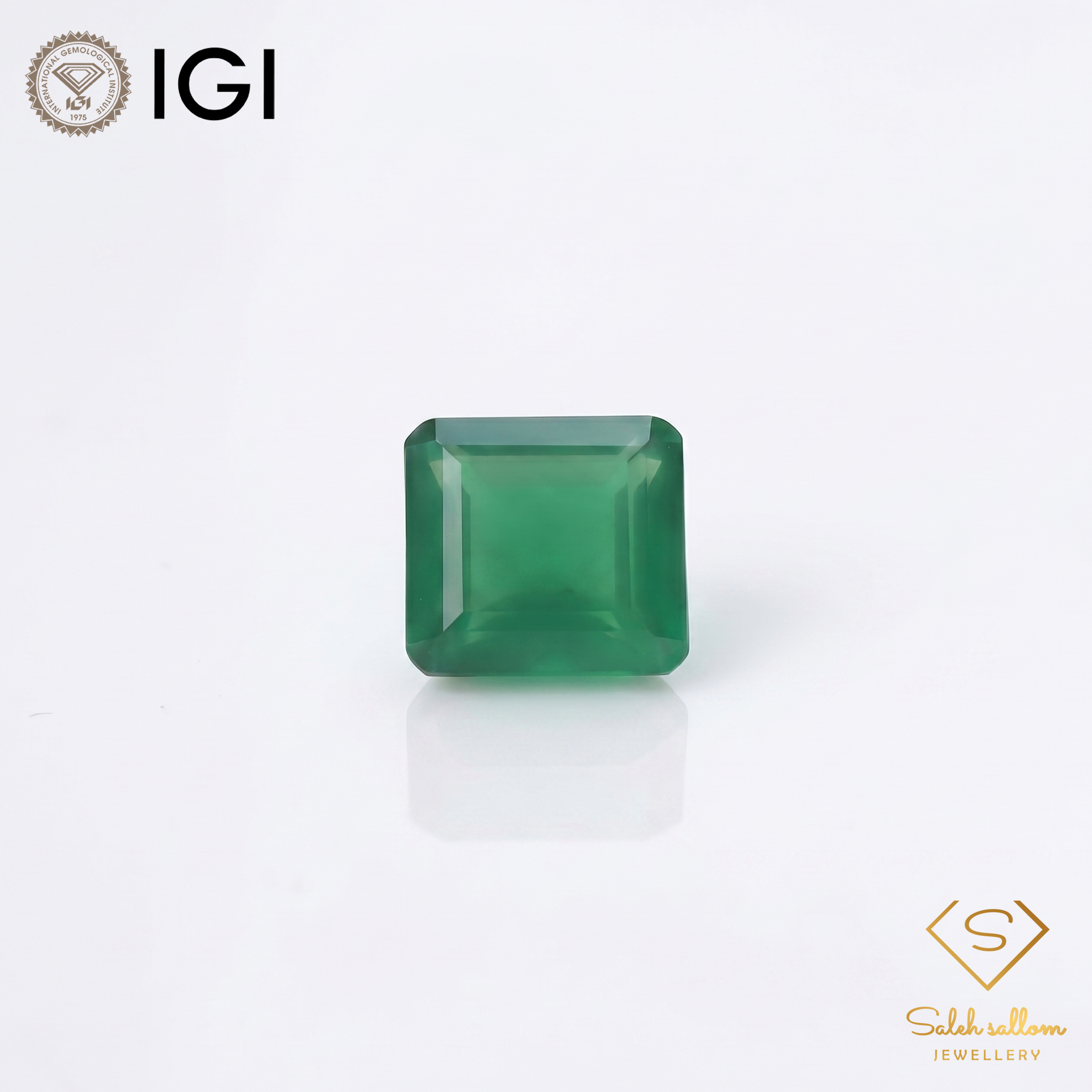 IGI Certified Green Emerald-Style Chalcedony | 10.16 Carat Emerald Cut | Modern Luxury Gem