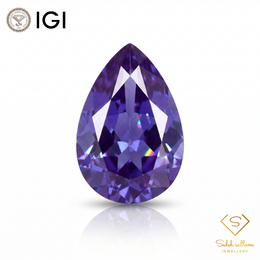 IGI Certified Natural Color Change Fluorite | 3.10 Carats Pear Mixed Cut | Blue to Purple Collector Gemstone-Saleh Sallom