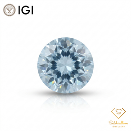 IGI Certified Natural Aquamarine | 1.23 Carats Round Mixed Cut | Greenish Blue Luxury Gemstone-Saleh Sallom