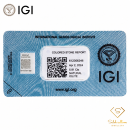 IGI Certified Natural Iolite | 5.91 Carats Cushion Mixed Cut | Bluish Violet Luxury Gemstone-Saleh Sallom