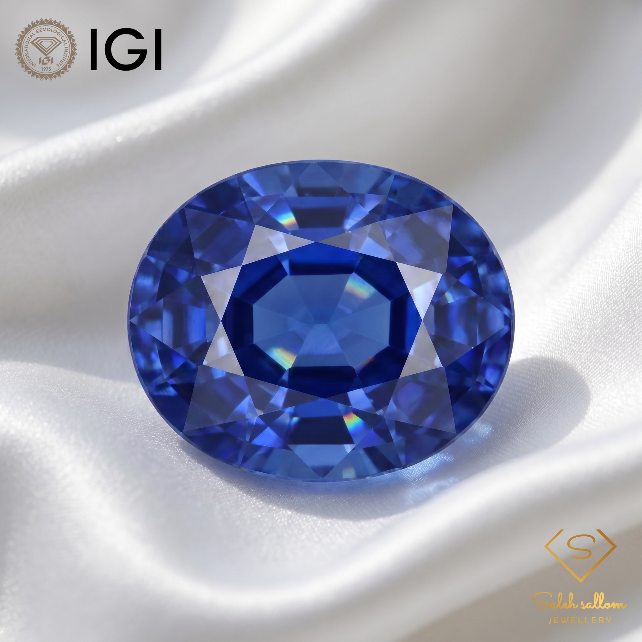 IGI Certified Laboratory Grown Blue Sapphire | 9.23 Carats Oval Mixed Cut Secondary image