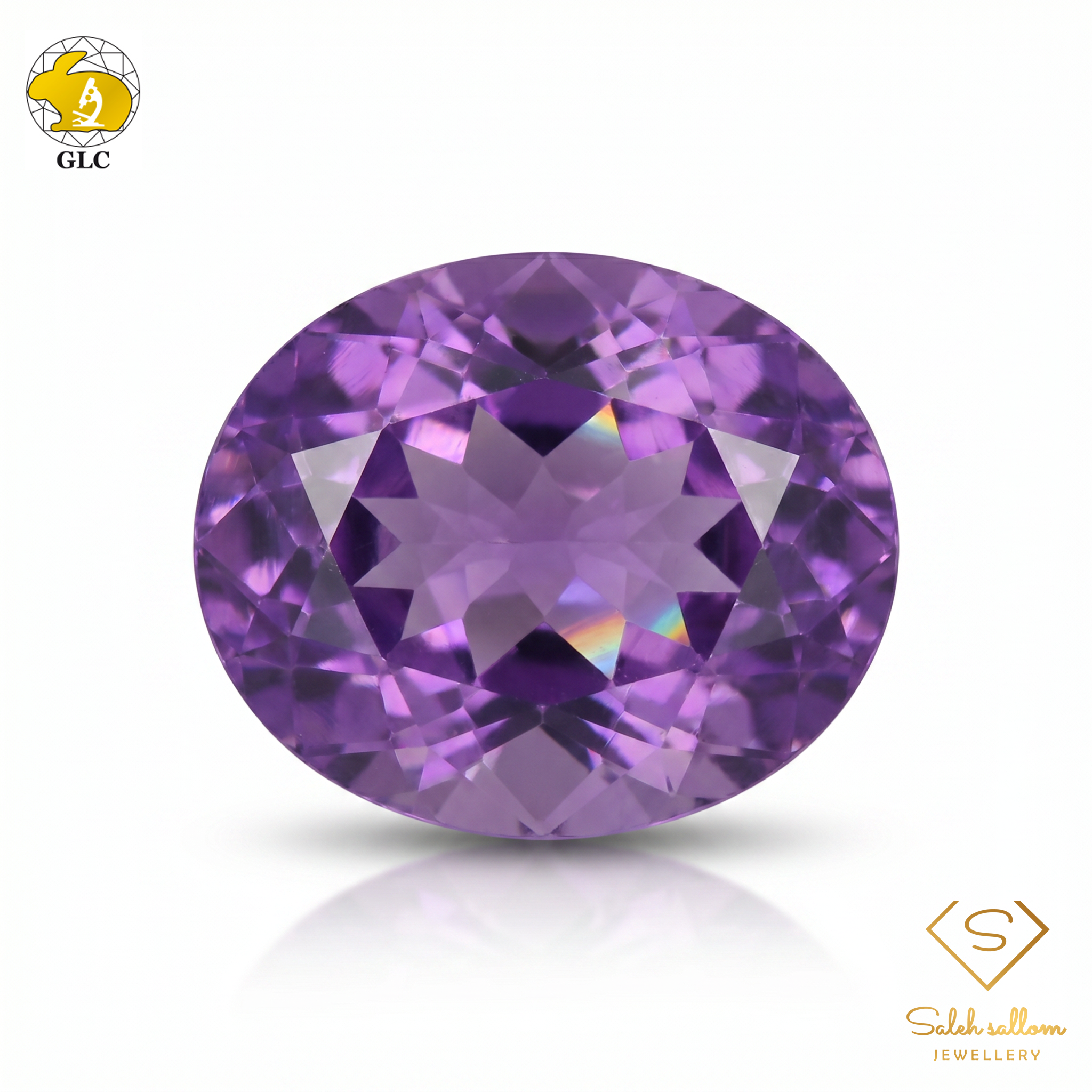GLC Certified Natural Amethyst | 3.34 Carats Oval Fancy Cut | Purple Luxury Gemstone Secondary image