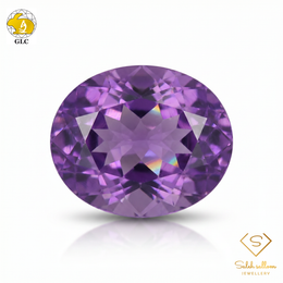 GLC Certified Natural Amethyst | 3.34 Carats Oval Fancy Cut | Purple Luxury Gemstone-Saleh Sallom