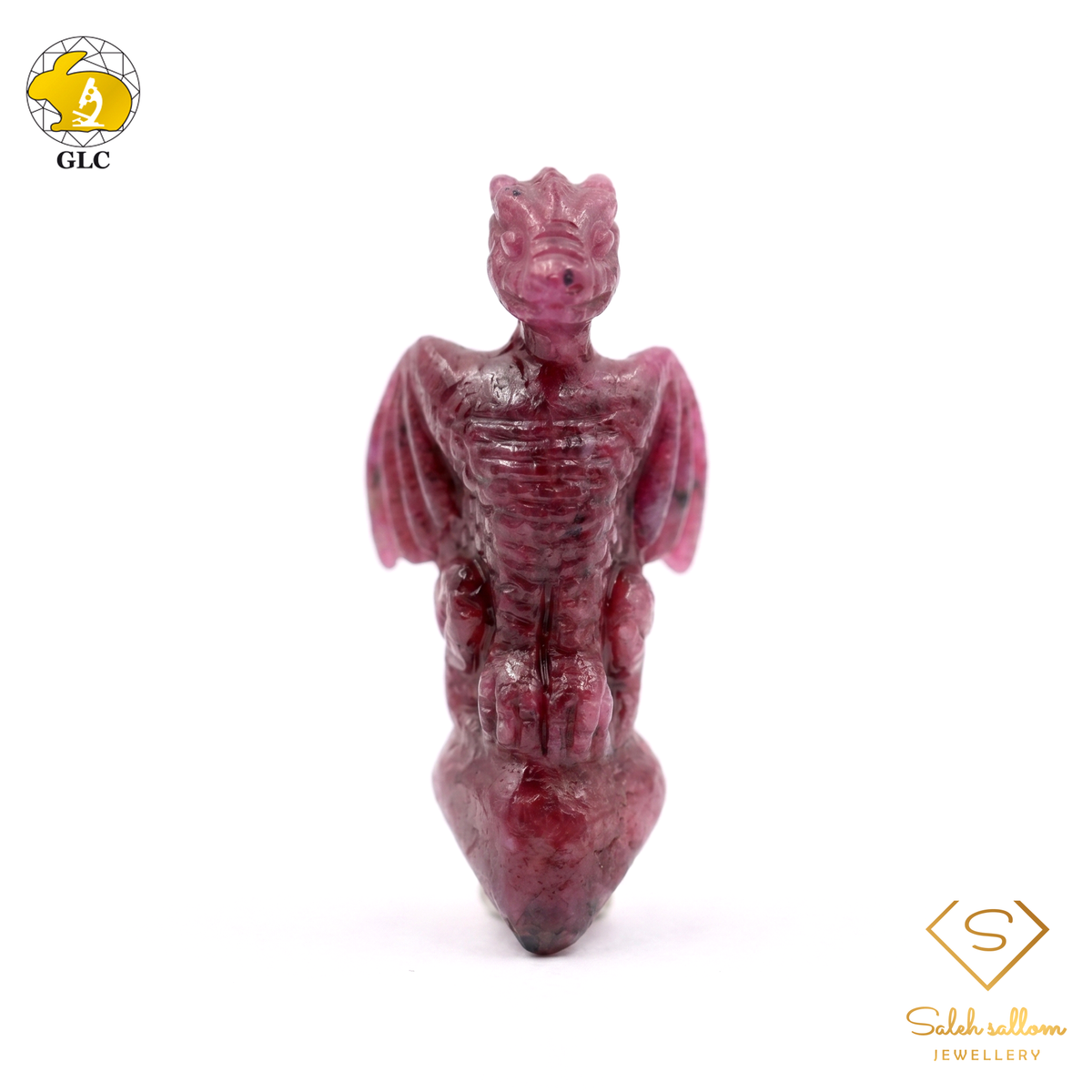58.27 Ct Natural Unheated Ruby Carving | Certified Purplish Red Ruby Sculpture | Collector Gemstone Artwork