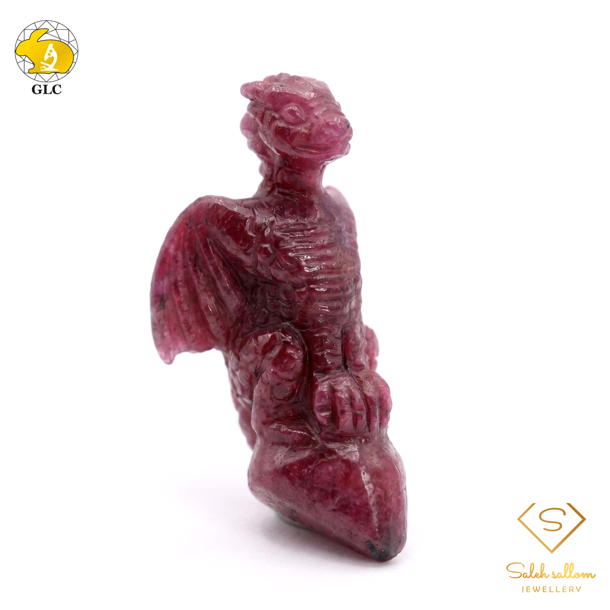 58.27 Ct Natural Unheated Ruby Carving | Certified Purplish Red Ruby Sculpture | Collector Gemstone Artwork Main image