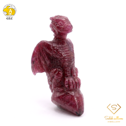58.27 Ct Natural Unheated Ruby Carving | Certified Purplish Red Ruby Sculpture | Collector Gemstone Artwork