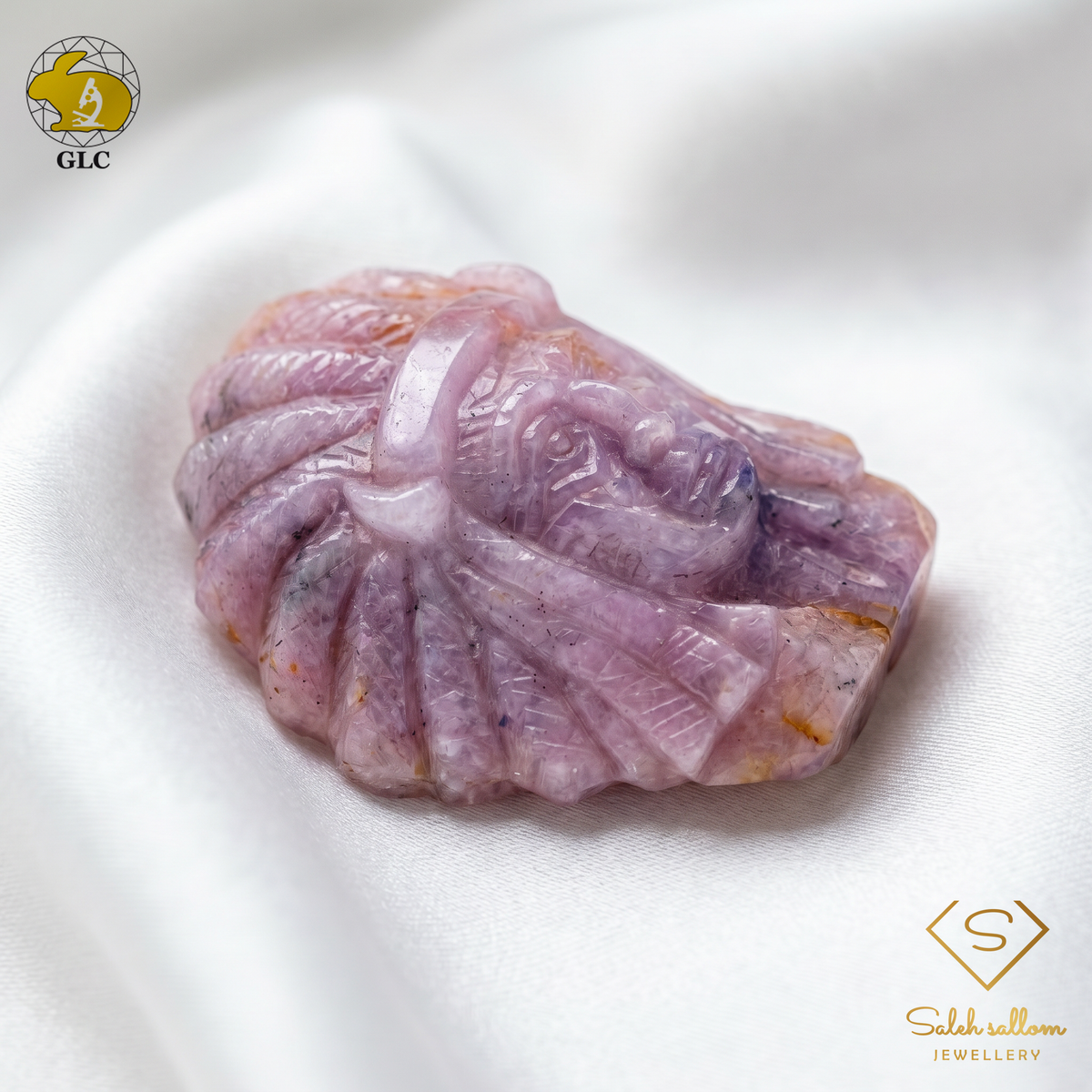 425.42 Ct Natural Unheated Pink Sapphire Lion Carving | Certified Purplish Pink Sapphire Sculpture | Collector Gemstone Artwork