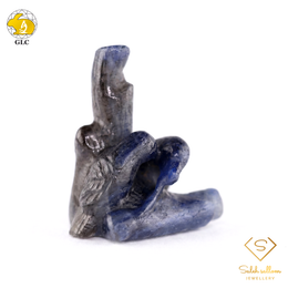 85.03 Ct Natural Unheated Blue Sapphire Figurative Carving | Certified Sapphire Sculpture | Collector Gemstone Artwork
