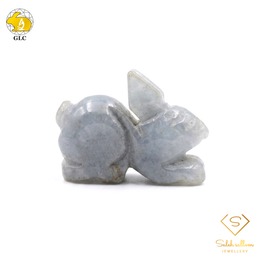 134.02 Ct Natural Light Green Jadeite Rabbit Carving | Certified Jadeite Sculpture | Collector Gemstone Artwork