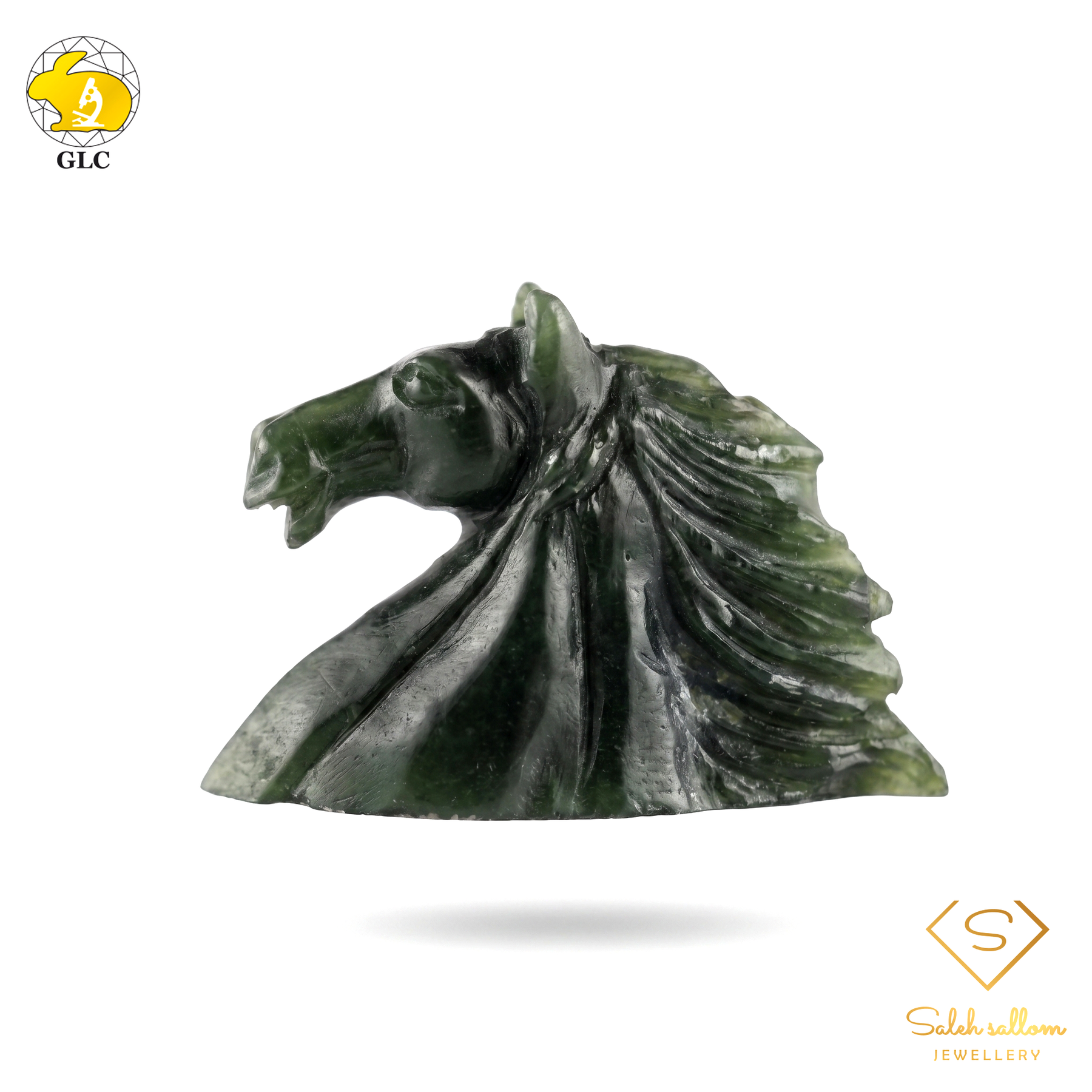 56.10 Ct Natural Green Nephrite Jade Carving | Certified Nephrite Sculpture | Collector Gemstone Artwork
