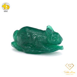 18.60 Ct Natural Green Chalcedony Mouse Carving | Certified Chalcedony Sculpture | Collector Gemstone Artwork
