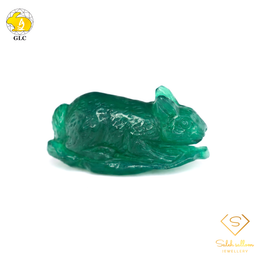 18.60 Ct Natural Green Chalcedony Mouse Carving | Certified Chalcedony Sculpture | Collector Gemstone Artwork