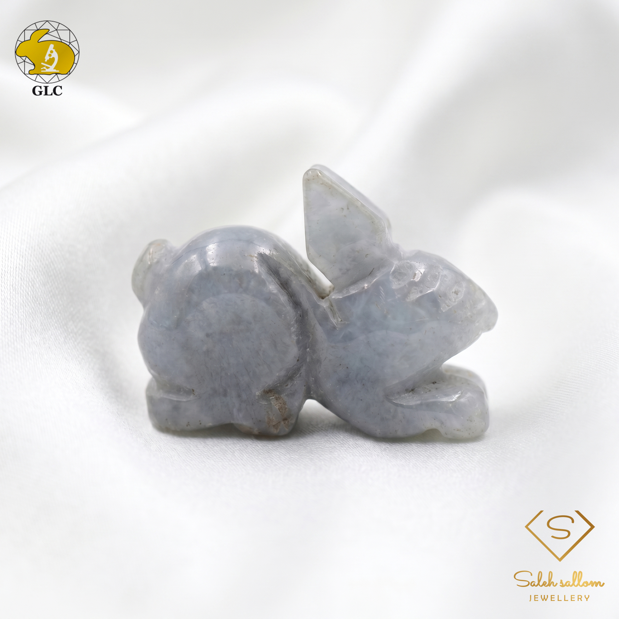 134.02 Ct Natural Light Green Jadeite Rabbit Carving | Certified Jadeite Sculpture | Collector Gemstone Artwork Secondary image