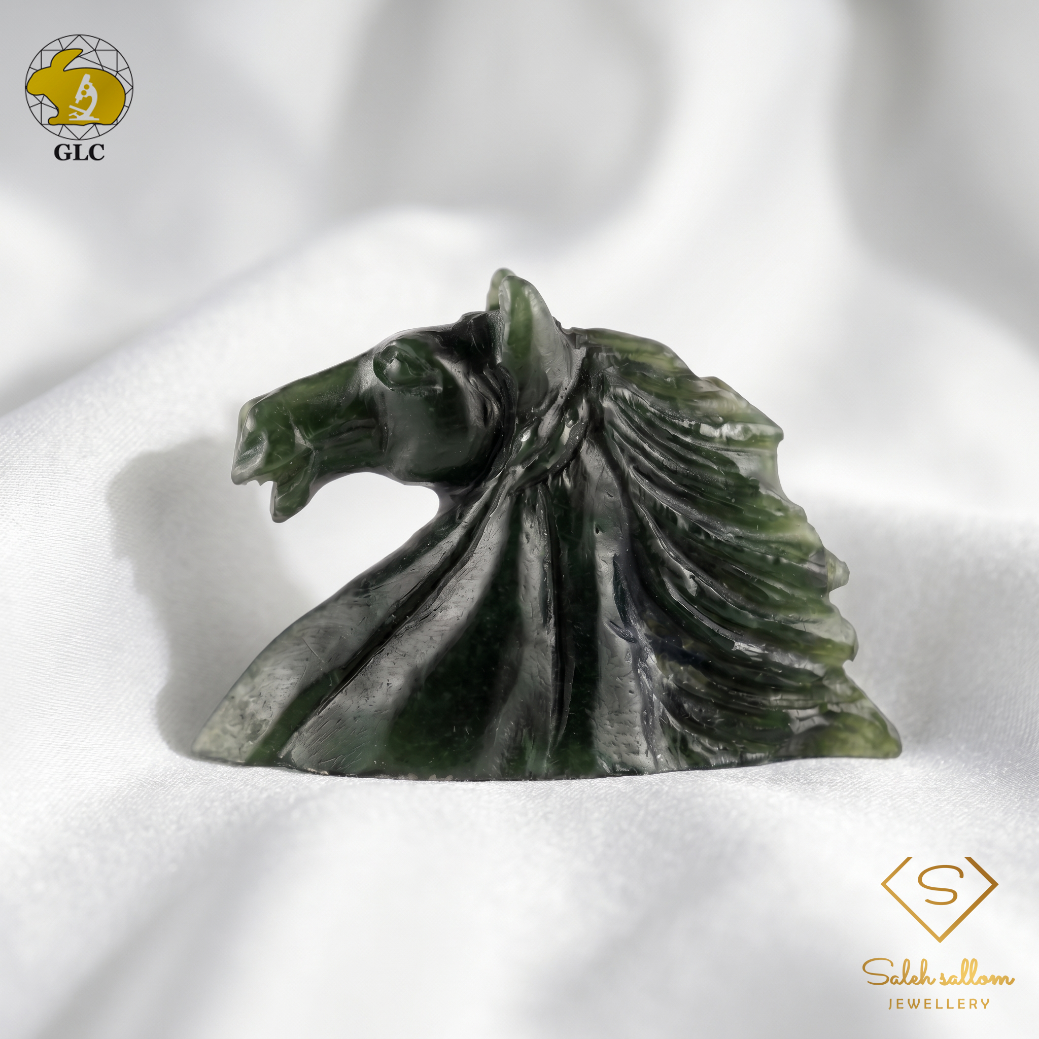 56.10 Ct Natural Green Nephrite Jade Carving | Certified Nephrite Sculpture | Collector Gemstone Artwork Secondary image