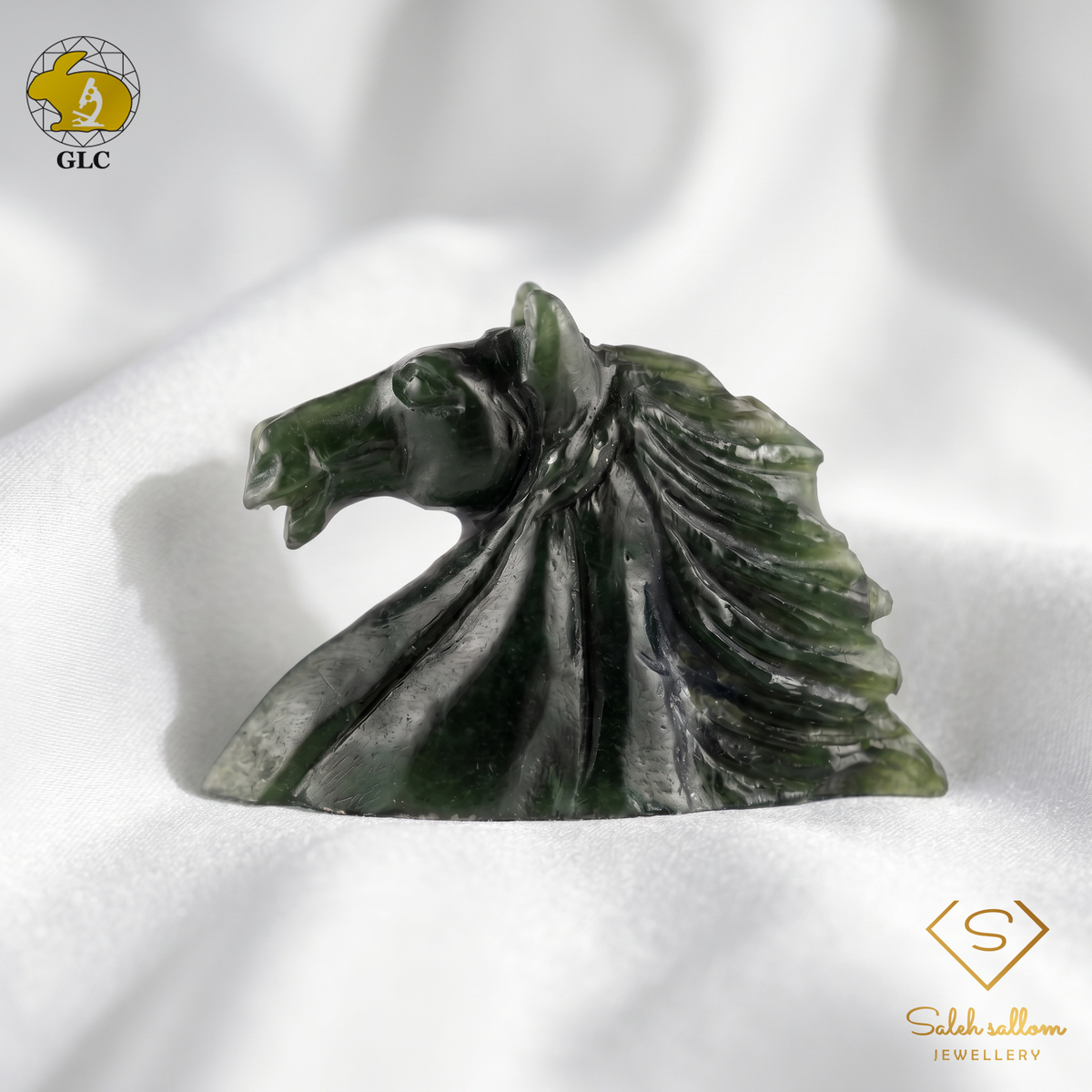 56.10 Ct Natural Green Nephrite Jade Carving | Certified Nephrite Sculpture | Collector Gemstone Artwork