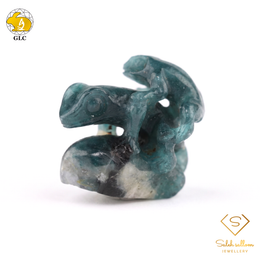 25.03 Ct Natural Grandidierite Frog Carving | Certified Bluish Green Grandidierite Sculpture | Rare Collector Gemstone