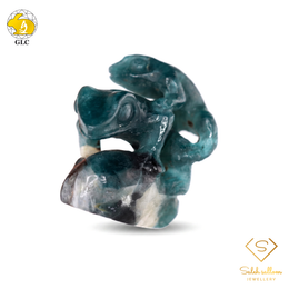 25.03 Ct Natural Grandidierite Frog Carving | Certified Bluish Green Grandidierite Sculpture | Rare Collector Gemstone