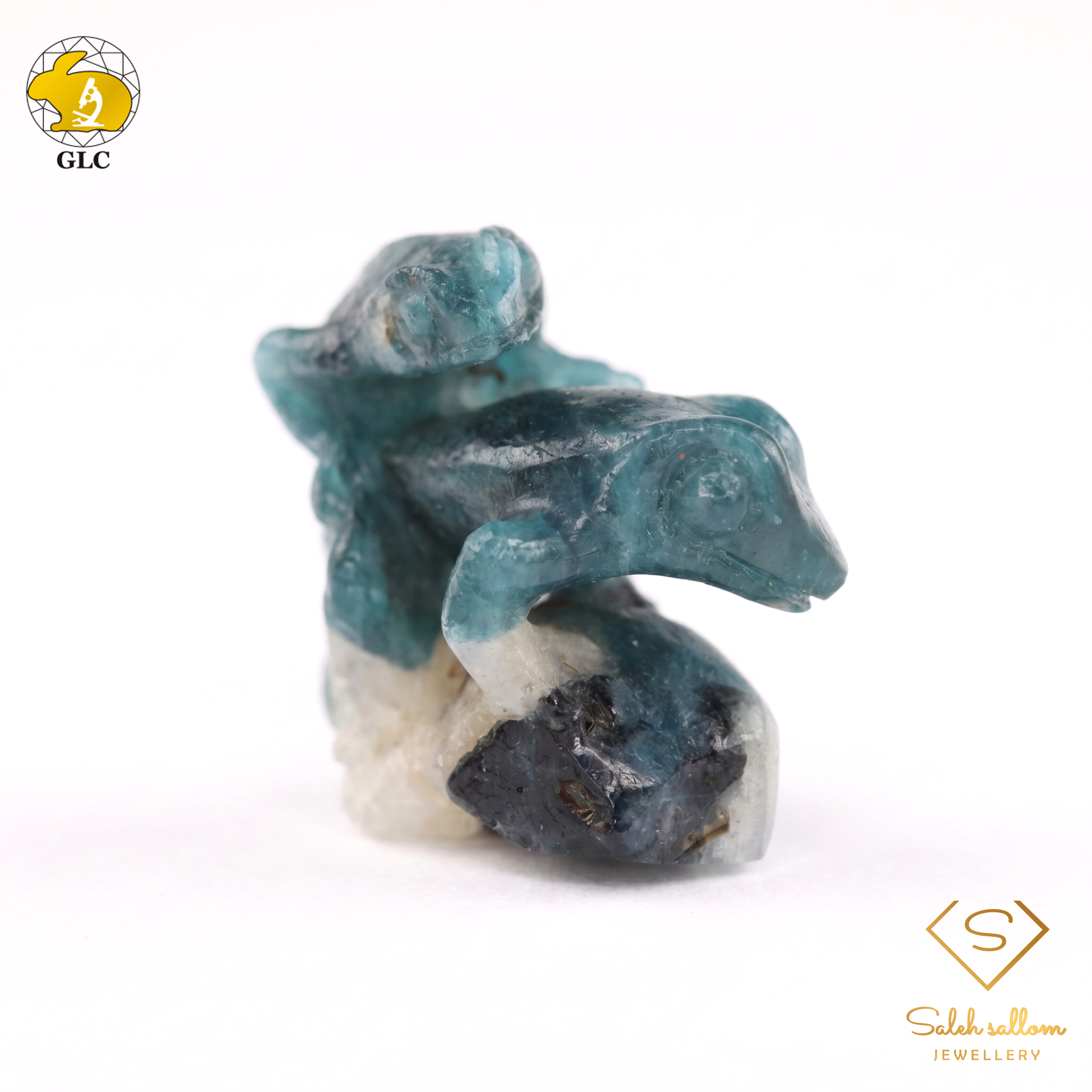 25.03 Ct Natural Grandidierite Frog Carving | Certified Bluish Green Grandidierite Sculpture | Rare Collector Gemstone Secondary image