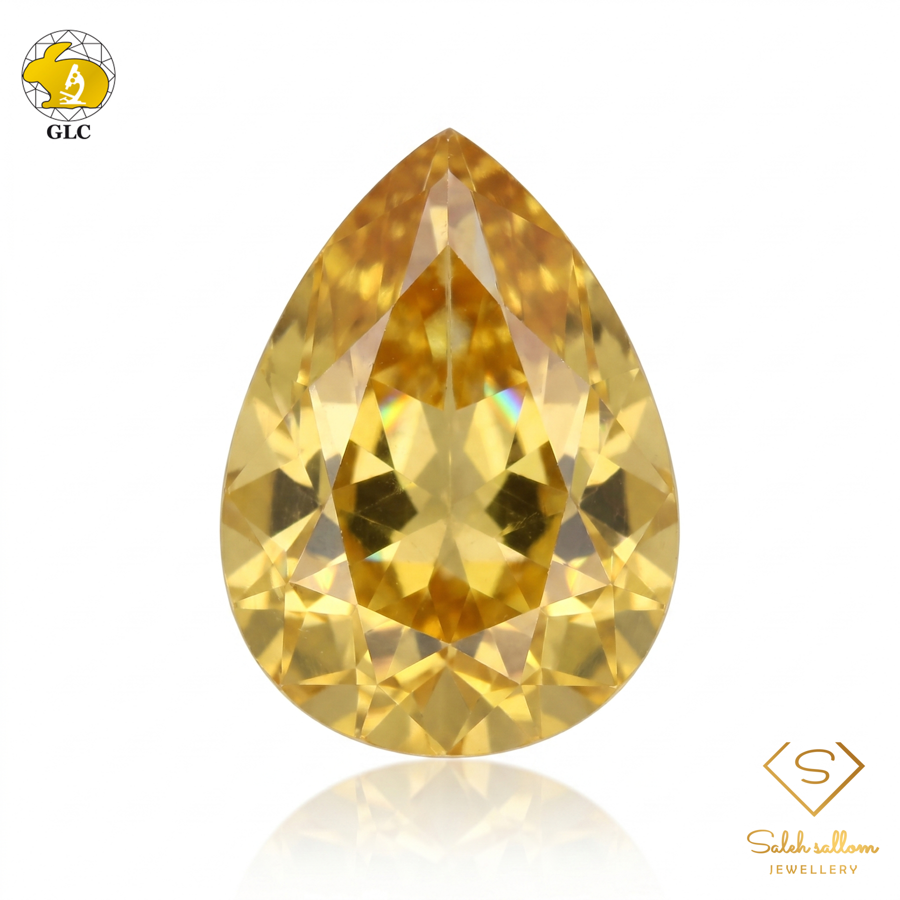 GLC Certified Natural Citrine | 1.61 Carats Pear Fancy Cut-Saleh Sallom