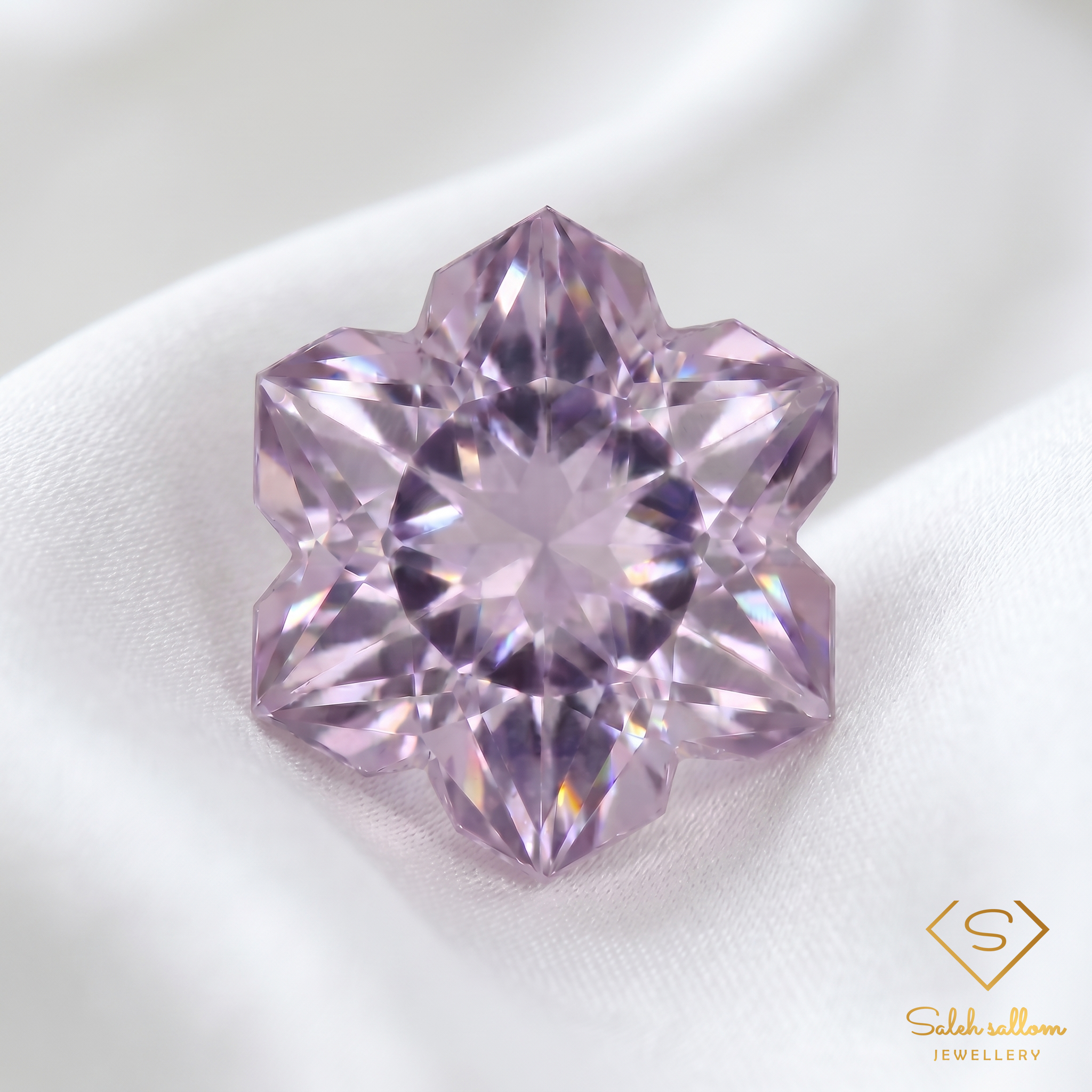 2.15 Ct Natural Lavender Amethyst Snowflake Cut | Unheated Brazilian Amethyst | Precision Fantasy Cut Collector Gemstone Secondary image