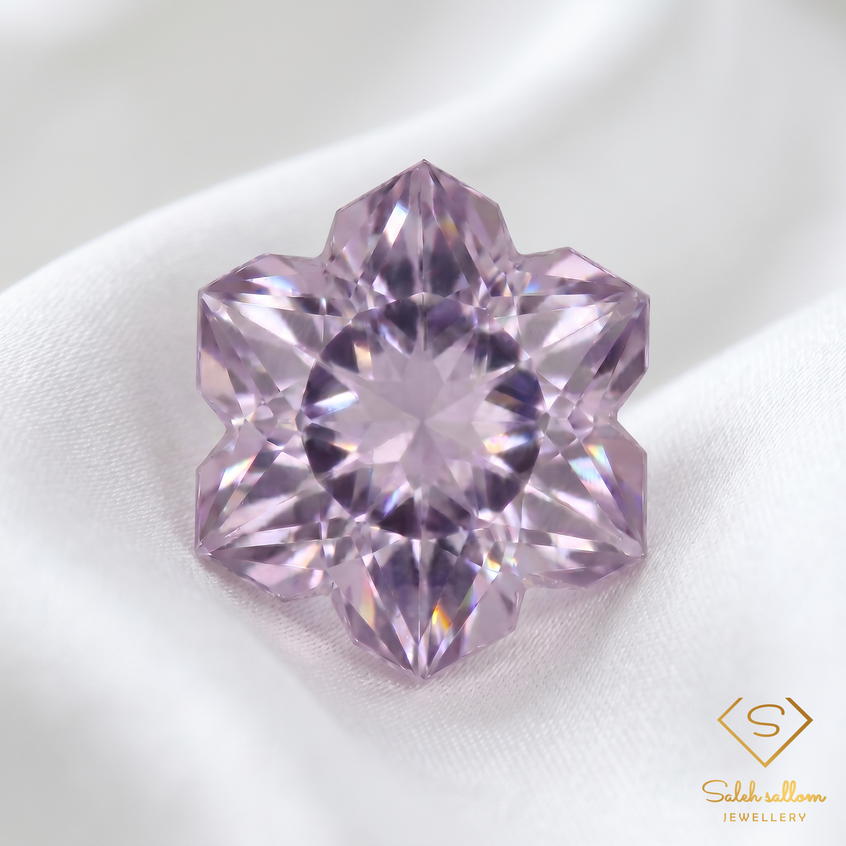 2.15 Ct Natural Lavender Amethyst Snowflake Cut | Unheated Brazilian Amethyst | Precision Fantasy Cut Collector Gemstone