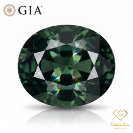 GIA Certified Natural Greenish Blue Sapphire | 1.84 Carats Oval Mixed Cut | Unheated-Saleh Sallom